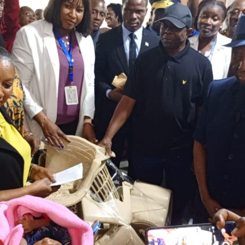 President Boakai Donates Essential Items to Newborns at Liberia-Japanese Friendship Maternity Center