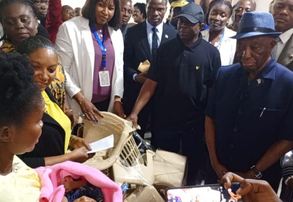 President Boakai Donates Essential Items to Newborns at Liberia-Japanese Friendship Maternity Center