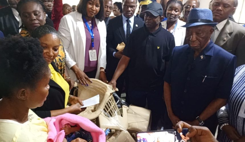 President Boakai Donates Essential Items to Newborns at Liberia-Japanese Friendship Maternity Center