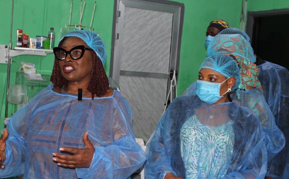 The First Lady of the Republic of Liberia visited the Maternity Hospital at the John F. Kennedy Medical Center today.