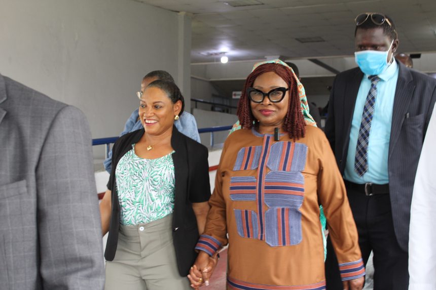 The First Lady of the Republic of Liberia visited the Maternity Hospital at the John F. Kennedy Medical Center today.