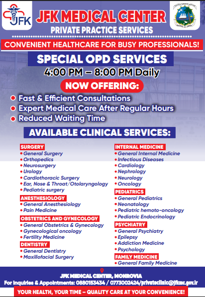 The JFKMC Private Practice clinic Outreached at  Liberia maritime Authority.